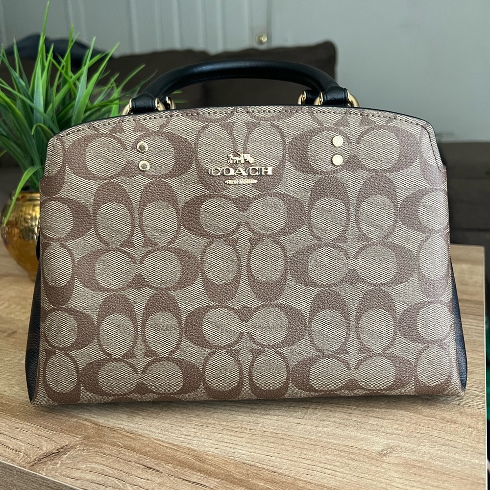 Coach mini Lillie carryall in signature canvas